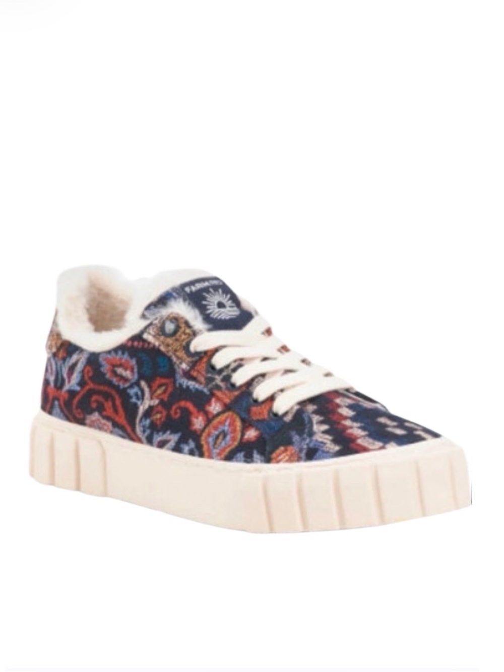 FARM RIO Sneakers Size 7.5 Blue Ainika Tapestry Flatform NEW Without Tags 185.00